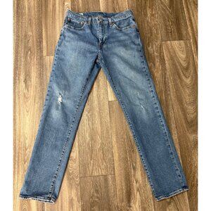 Levis 511 Jeans Mens 33x32 Blue Denim Distressed Slim Straight Mid Rise READ!!!!